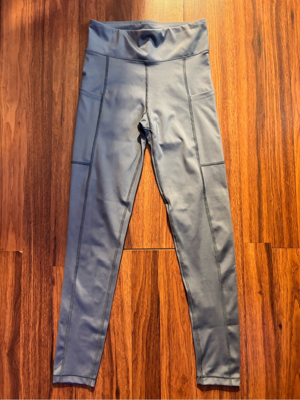 Aeropostale High Rise Active Leggings With Side Pockets Slate Blue Grey